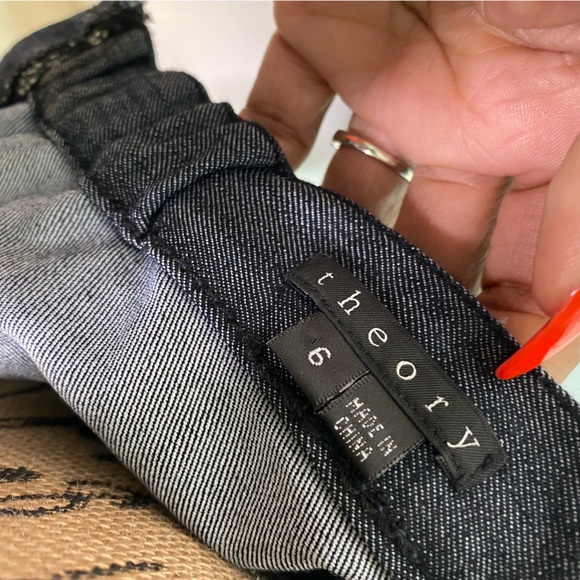 #165 THEORY Denim Strapless Dress size 6 - Picture 7 of 11